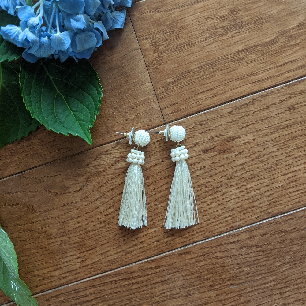 Ann Taylor | White Tassel Earrings